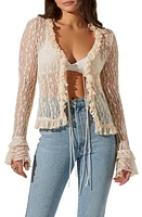 ASTR the Label Lace Front Tie Bed Jacket at Nordstrom,