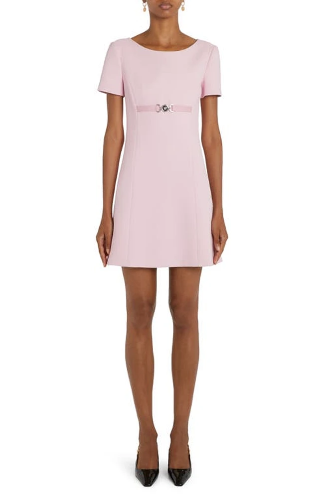 Versace Medusa Belt A-Line Minidress in Pale Pink at Nordstrom, Size 0 Us