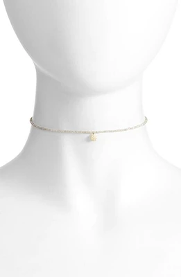 Meira T Diamond Charm Choker Necklace in Yellow Gold at Nordstrom, Size 18 In