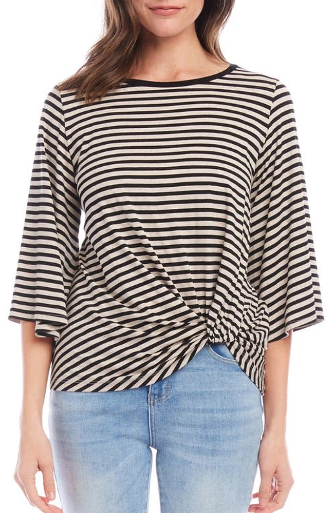 Karen Kane Stripe Front Twist T-Shirt at Nordstrom,