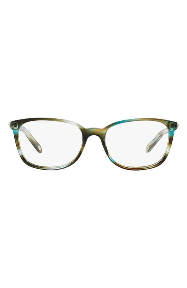 Tiffany & Co. 51mm Rectangular Optical Glasses in Turquoise at Nordstrom