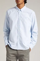 AMI PARIS Classic Ami de Coeur Logo Embroidered Button-Down Shirt in Sky Blue at Nordstrom, Size X-Large