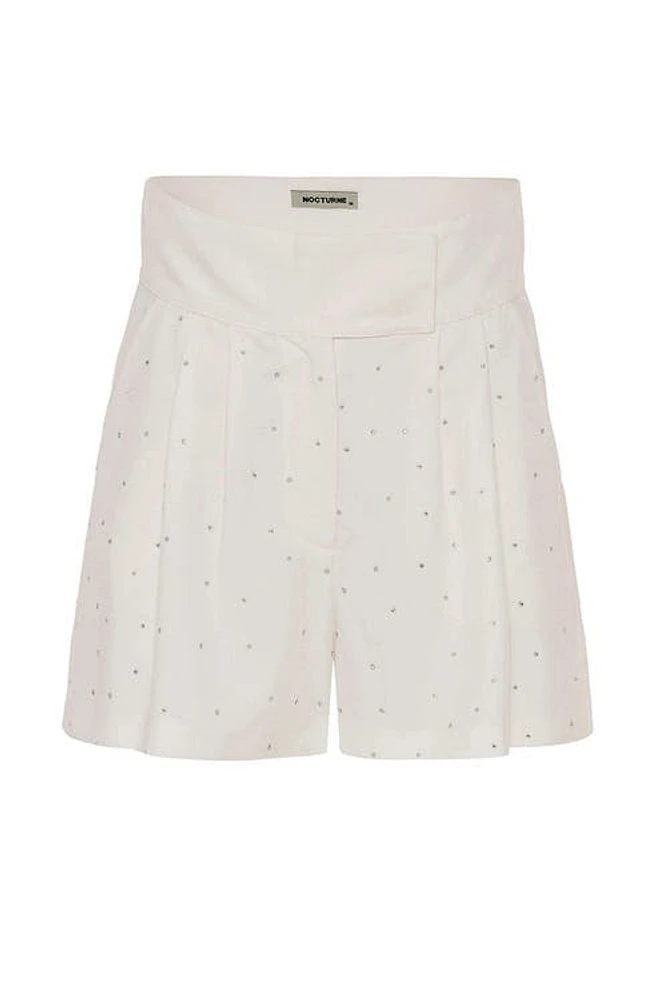 Nocturne Embellished Shorts in Ecru at Nordstrom