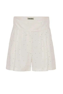 Nocturne Embellished Shorts in Ecru at Nordstrom