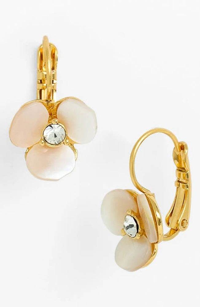 Kate Spade New York disco pansy drop earrings in Cream/Clear/Gold at Nordstrom