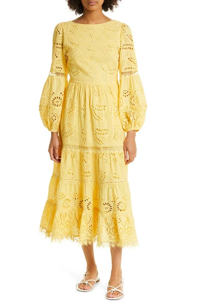 KOBI HALPERIN Zadie Long Sleeve Cotton Eyelet Dress at Nordstrom,