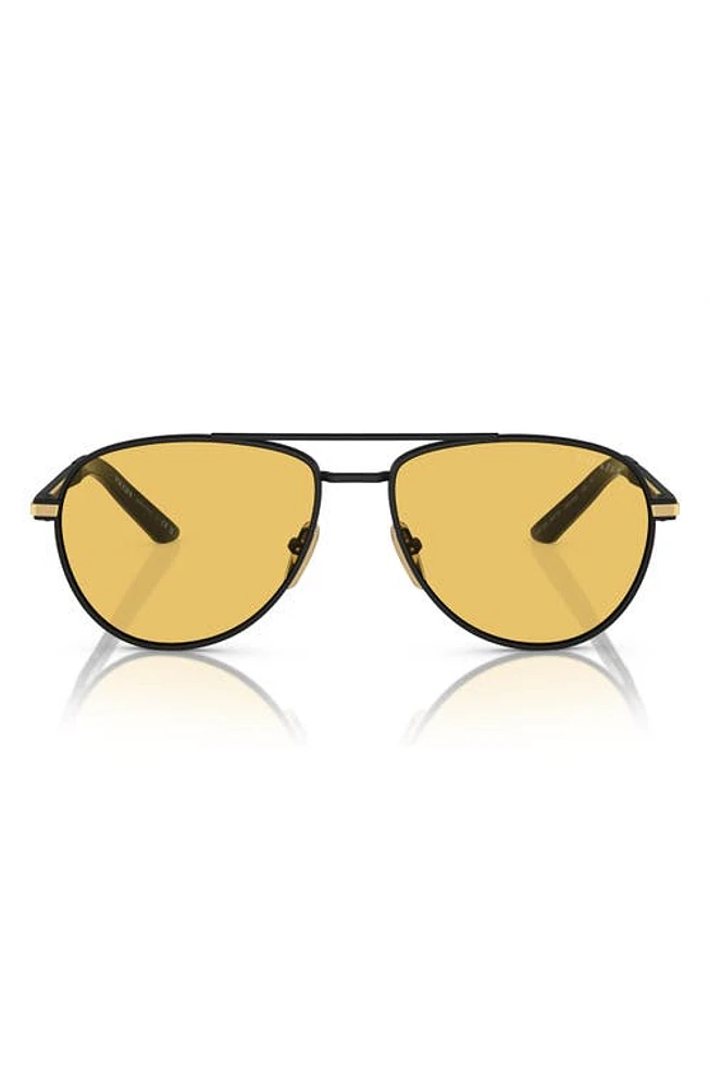 Prada 60mm Pilot Sunglasses in Matte Black at Nordstrom