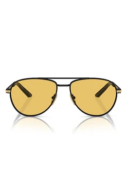 Prada 60mm Pilot Sunglasses in Matte Black at Nordstrom