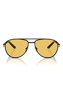 Prada 60mm Pilot Sunglasses in Matte Black at Nordstrom