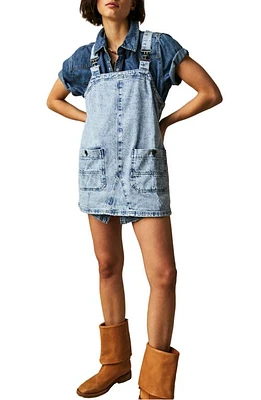 Free People Denim Overall Minidress All Faded Out at Nordstrom,