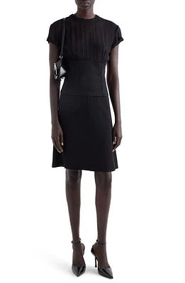 Givenchy Mixed Media Corset Waist Dress Black at Nordstrom, Us