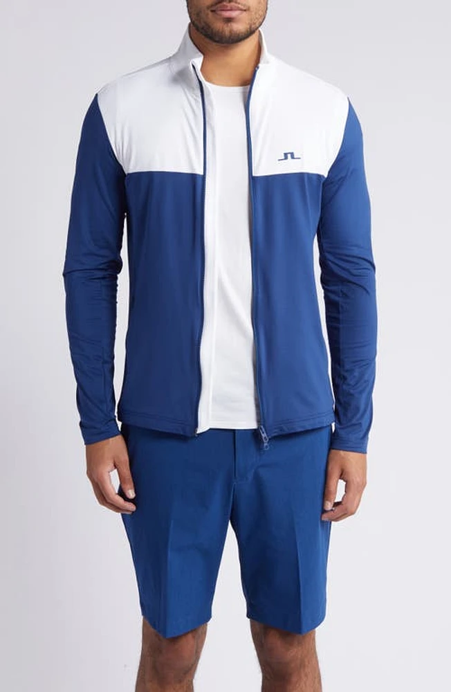 J. Lindeberg Banks Zip-Up Performance Jacket Estate Blue at Nordstrom,