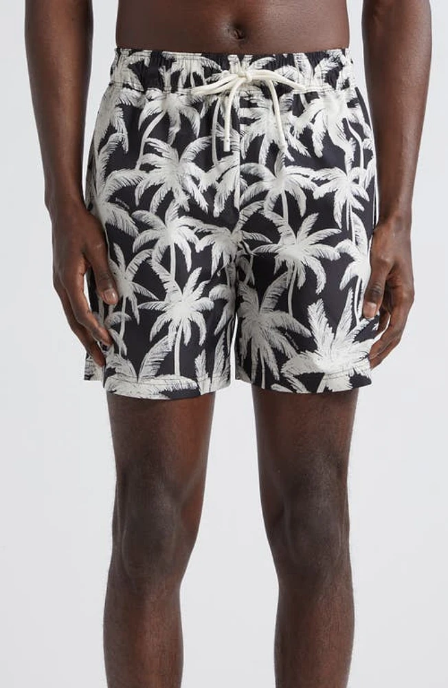 Palm Angels Palms Swim Trunks Black Off White at Nordstrom,