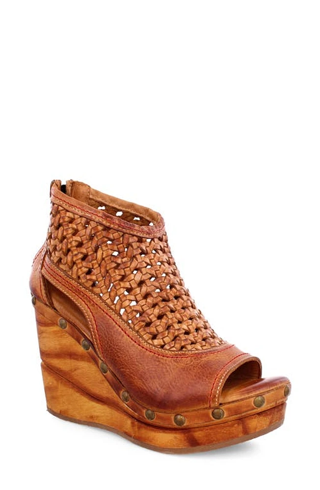 Bed Stu Odette Platform Wedge Sandal Pecan Dd at Nordstrom,