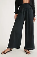 Marine Layer Corinne Double Cloth Cotton Palazzo Pants in Black at Nordstrom, Size X-Small