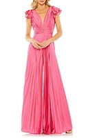 Mac Duggal Ruffle & Pleat Wide Leg Jumpsuit at Nordstrom,