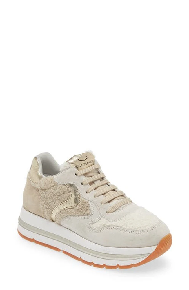 Voile Blanche Maran Mixed Media Sneaker in Ice-Ecru at Nordstrom, Size 41