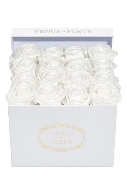 Venus ET Fleur Classic Small Square Eternity Roses in Pure White at Nordstrom