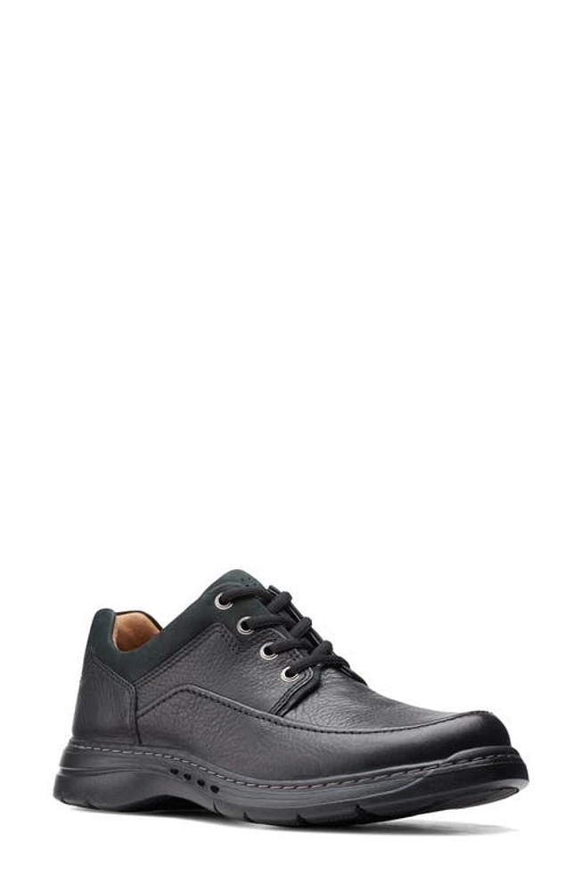 Clarks(r) Unstructured Brawley Moc Toe Derby Black Tumbled Leather at Nordstrom,