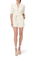 PAIGE Mayslie Tie Waist Romper Quartz Sand at Nordstrom,