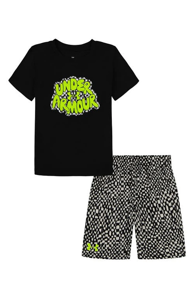 Under Armour Kids' Performance Graphic T-Shirt & Shorts Set Black at Nordstrom