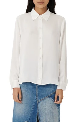 maje maja Silk Button-Up Blouse White at Nordstrom,