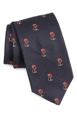 Drake's Flamingo Print Silk Tie in Navy at Nordstrom