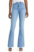 PAIGE Laurel Canyon High Waist Raw Hem Flare Leg Jeans Folk Distressed at Nordstrom,