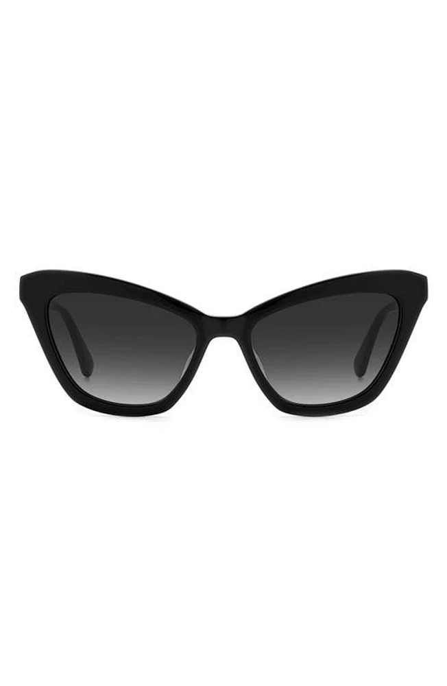 Kate Spade New York amelie 54mm gradient cat eye sunglasses in Black/Grey Shaded at Nordstrom