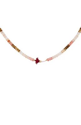 L'Atelier Nawbar Psychadeliah Beaded Necklace in Red Coral at Nordstrom, Size 15.75