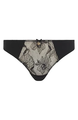 Chantelle Lingerie Orchids Tanga Black at Nordstrom,