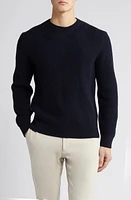 BOSS Camel Mezzo Wool & Cashmere Crewneck Sweater in Dark Blue at Nordstrom, Size Medium