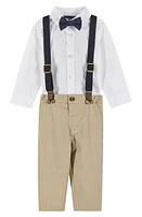 Andy & Evan Button-Up Shirt, Suspenders, Pants Bow Tie Set White at Nordstrom,