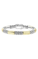 LAGOS Signature Caviar High Bar Rope Bracelet in Silver/Gold at Nordstrom