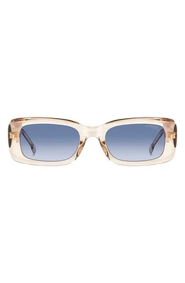 Carrera Eyewear 53mm Gradient Rectangular Sunglasses in Beige/Blue Shaded at Nordstrom