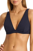 Sea Level Essentials Longline Triangle Bikini Top at Nordstrom, Us