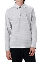 Bugatchi Stripe Cotton Long Sleeve Polo at Nordstrom,