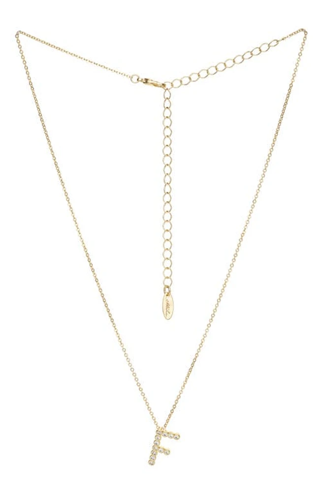 Ettika Crystal Initial Pendant Necklace in Gold- F at Nordstrom