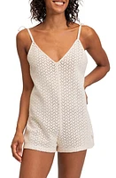 Roxy Ocean Riders Knit Cover-Up Romper Tapioca at Nordstrom,