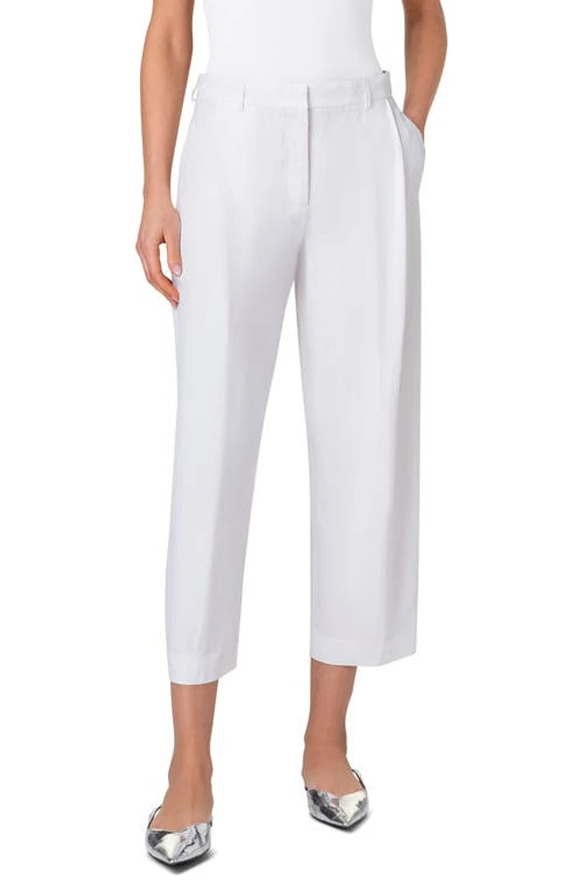 Akris punto Flori Pleated Crop Pants Cream at Nordstrom,