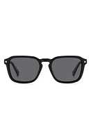 Polaroid 53mm Polarized Rectangular Sunglasses in Black/Gray Polarized at Nordstrom