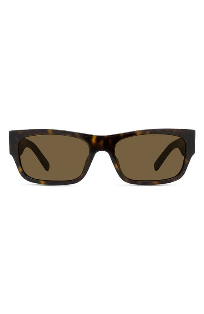 Givenchy 4G 56mm Rectangular Sugnlasses in Dark Havana /Roviex at Nordstrom