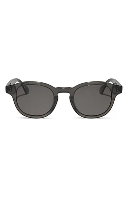 DIFF Arlo XL 50mm Polarized Small Round Sunglasses in Black Smoke Crystal at Nordstrom