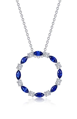 Lafonn Fancy Lab Grown Sapphire Pendant Necklace in Blue at Nordstrom, Size 20