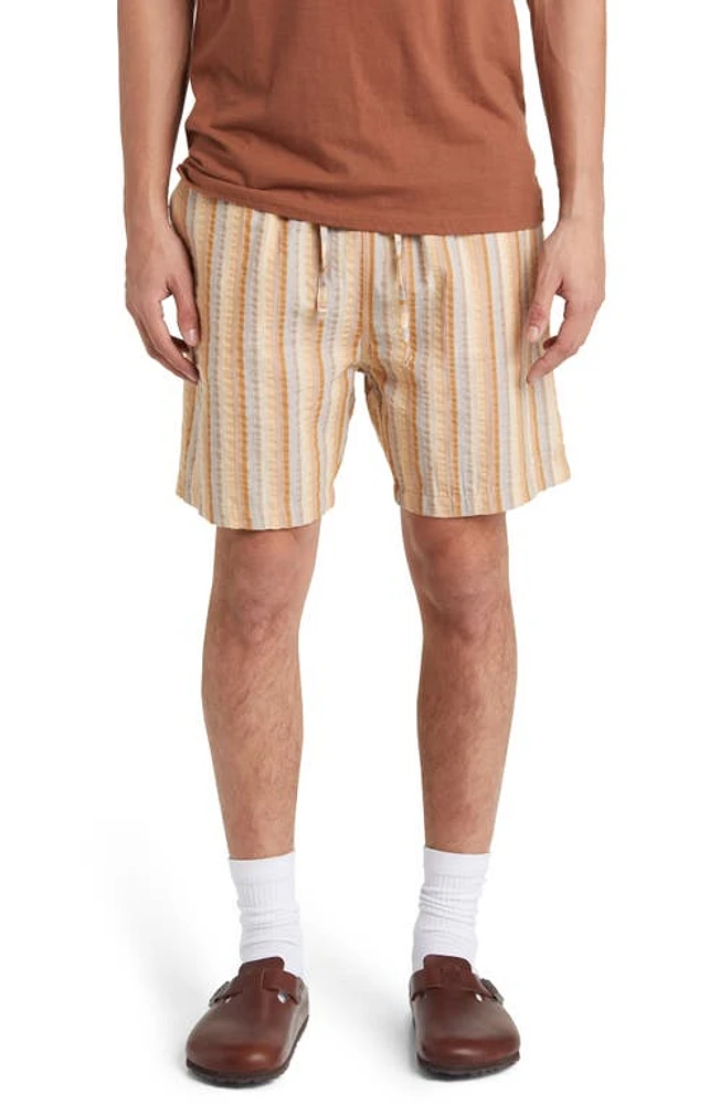 FORET Otter Organic Cotton Seersucker Shorts Rubber Stripe at Nordstrom,