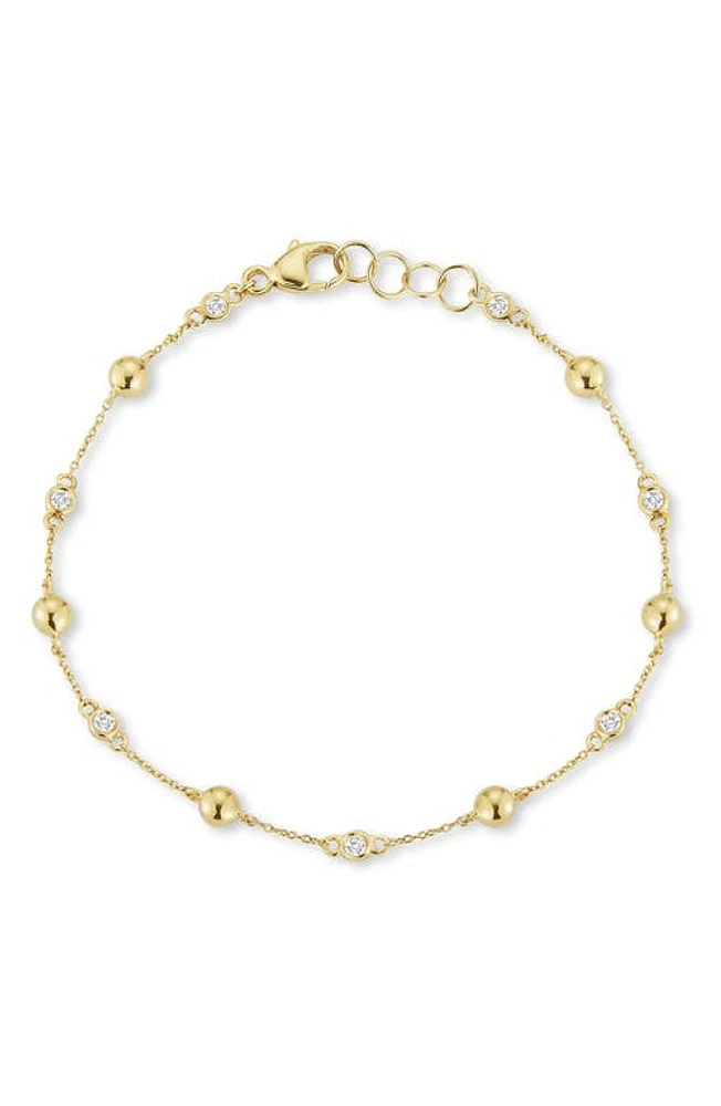 Dana Rebecca Designs Poppy Rae Pebble & Diamond Bracelet in Yellow Gold/Diamond at Nordstrom, Size 6.75