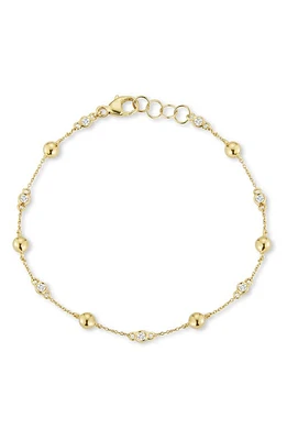 Dana Rebecca Designs Poppy Rae Pebble & Diamond Bracelet in Yellow Gold/Diamond at Nordstrom, Size 6.75