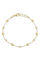 Dana Rebecca Designs Poppy Rae Pebble & Diamond Bracelet in Yellow Gold/Diamond at Nordstrom, Size 6.75