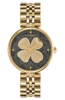 Olivia Burton Dogwood T-Bar Bracelet Watch, 36mm in Gold/Black at Nordstrom