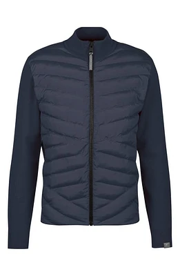 Capranea Noirmont Merino Wool Zip Puffer Cardigan in Midnight Navy at Nordstrom, Size 44 Us